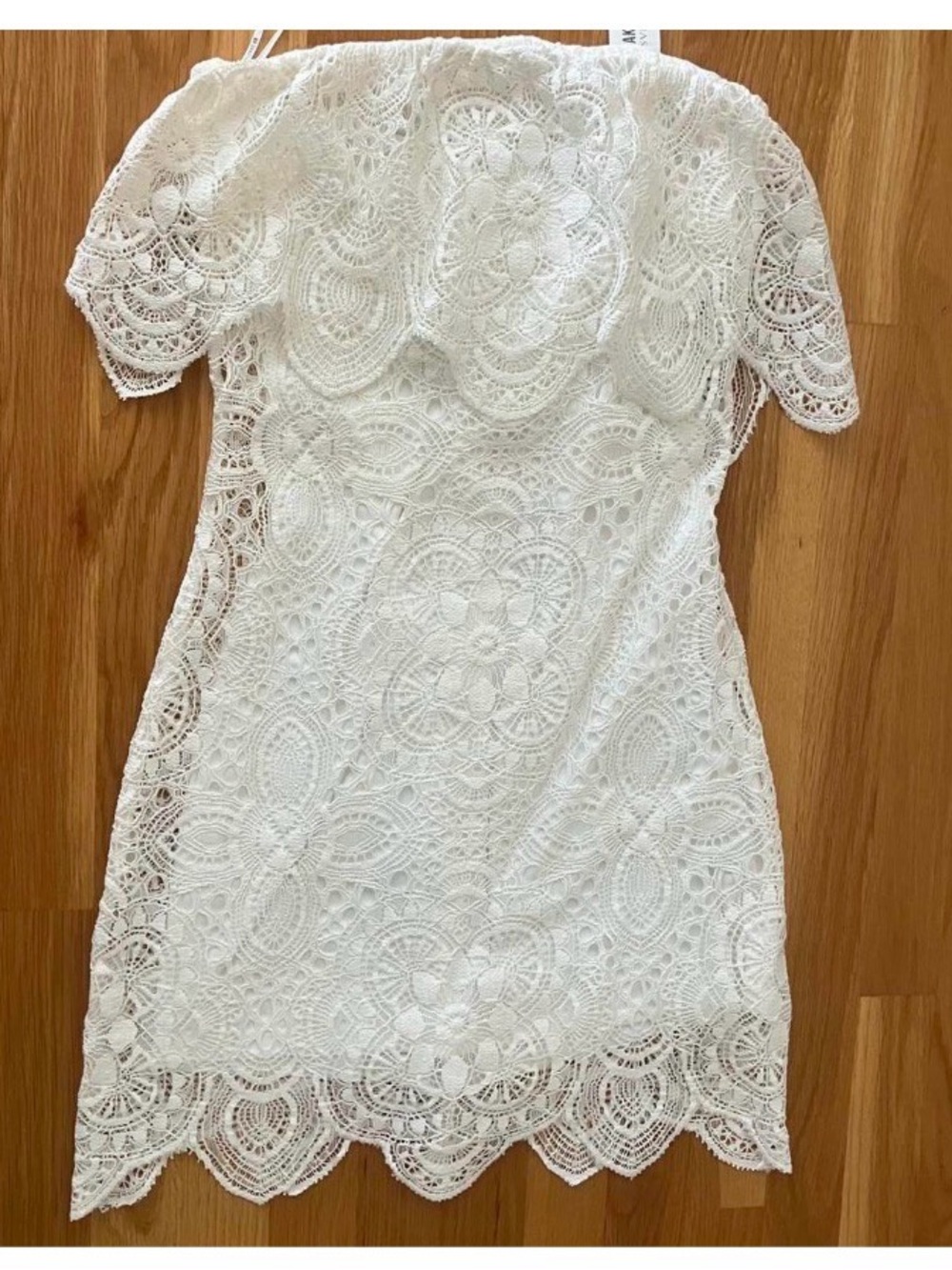 BB Dakota White Lace Off-Shoulder Mini Dress